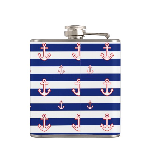 Anker auf Navy Strips Flachmann (Rückseite)