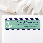 Anker auf Streifen | Marine aqua (Insitu)