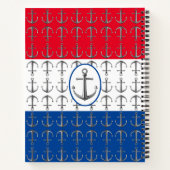 Anker Aweigh, ein Nautical Muster Spiral Notebook Notizblock (Rückseite)