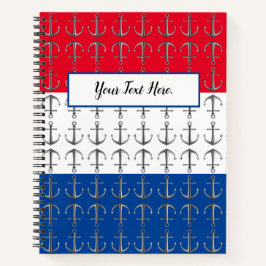 Anker Aweigh, ein Nautical Muster Spiral Notebook Notizblock