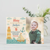 Anker Aweigh! Einladung zum Geburtstag (Stehend Vorderseite)