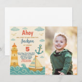 Anker Aweigh! Einladung zum Geburtstag (Vorne/Hinten)