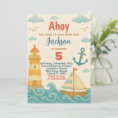 Anker Aweigh! Einladung zum Geburtstag (Stehend Vorderseite)