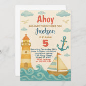 Anker Aweigh! Einladung zum Geburtstag (Vorne/Hinten)