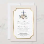 Anker Aweigh Nautical Baby Shower Einladung (Vorderseite)