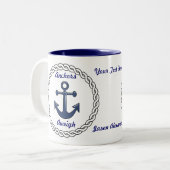 Anker-Aweigh personalisierte Tasse (Vorderseite Links)