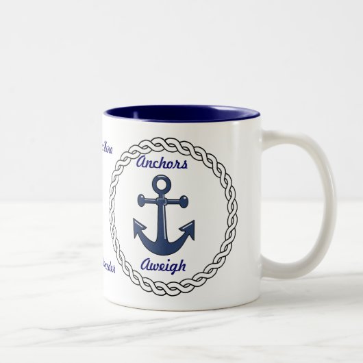 Anker-Aweigh personalisierte Tasse (Rechts)