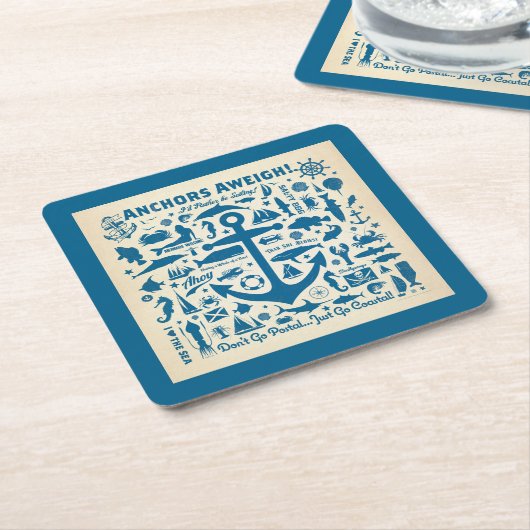 Anker Aweigh! Rechteckiger Pappuntersetzer (angewinkelt)