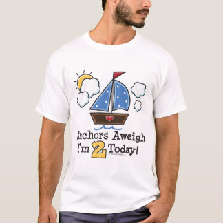 Anker-Aweigh Segelboot-2. Geburtstags-T-Shirt T-Shirt