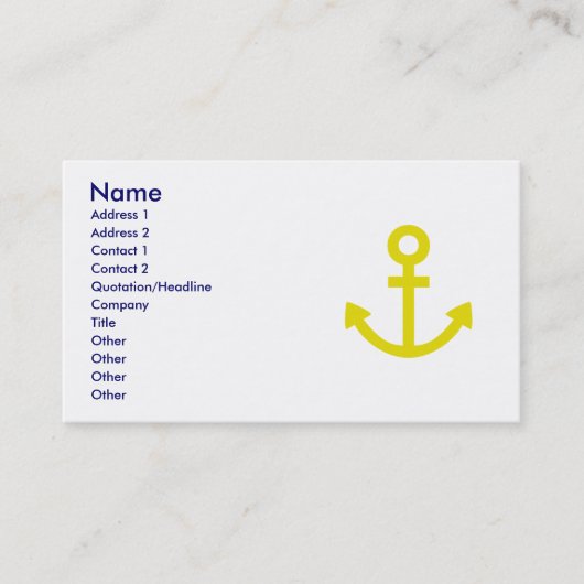 Anker Aweigh Visitenkarte (Vorderseite)