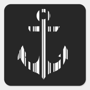 ANKER BAR CODE Boot Barcode Muster Design Quadratischer Aufkleber
