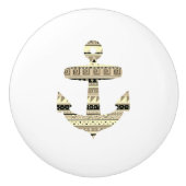 Anker Beige Tribal Stripes Nautical Drawer Knopf Keramikknauf (Vorderseite)
