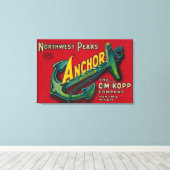 Anker Birnenkorb-EtikettYakima, WA Leinwanddruck (Insitu (Holzboden))