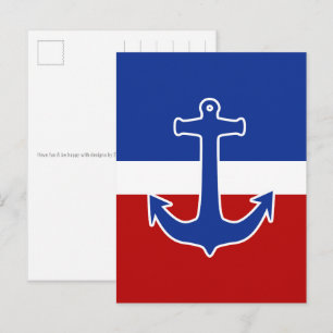 Anker blau + deinen Hintergrund & Ideen Postkarte