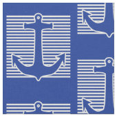 Anker-blaue/weiße Kontur + Ihre Ideen Stoff (Nahaufnahme)