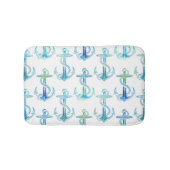 Anker-blaues Grün-Bad-Wolldecke Badematte (Vorderseite)