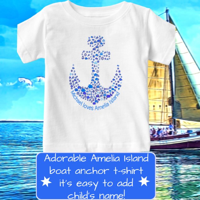 Anker der Amelia Island Sea Creatures Baby T-shirt (Von Creator hochgeladen)
