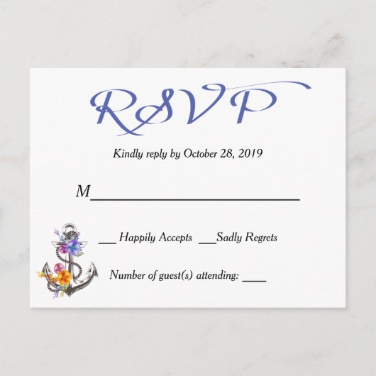 Anker der blauen Postkarte für das Schiff Nautic U (Vorderseite)