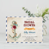 Anker, der die Brautdusche des Knotens bindet Einladung (Stehend Vorderseite)