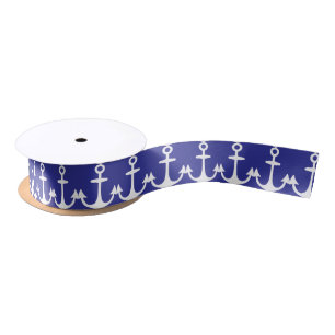 Anker der Gemusterten Marine Satinband