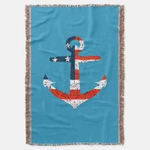 Anker der großen amerikanischen Flagge Decke