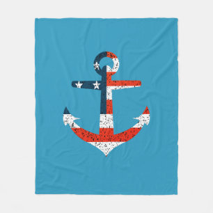 Anker der großen amerikanischen Flagge Fleecedecke
