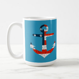 Anker der großen amerikanischen Flagge Kaffeetasse