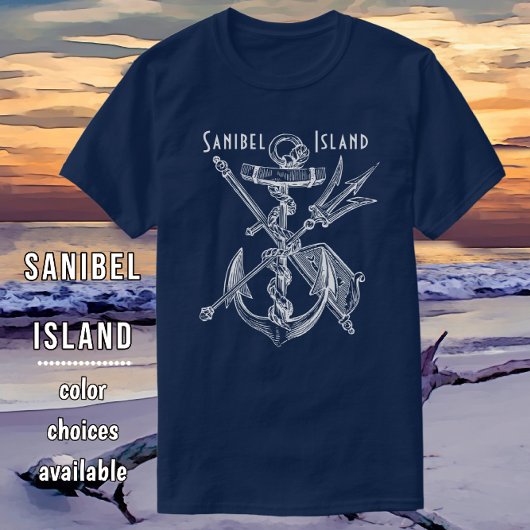 Anker der Insel Nautical Sanibel Florida T-Shirt