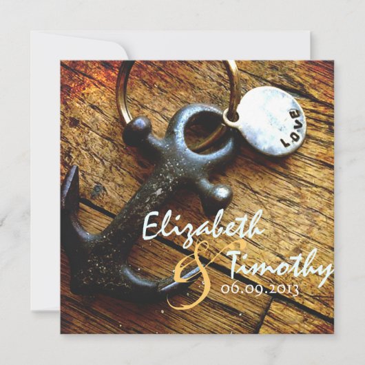 Anker der Liebe Hochzeitsfeier Einladung (Vorderseite)