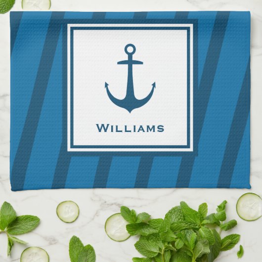 Anker der modernen Marine Geschirrtuch (Gefaltet)