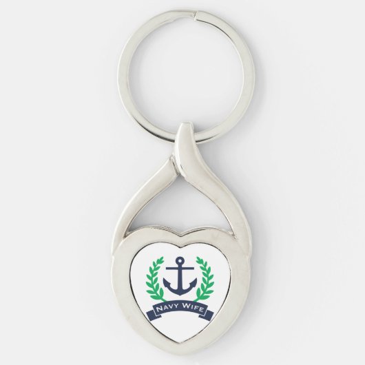 Anker der Navy-Ehefrau Schlüsselanhänger (Vorderseite)