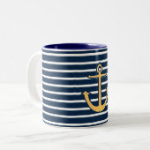 Anker der Navy Stripes Zweifarbige Tasse (Vorderseite Links)