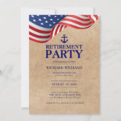 Anker der Rustikalen Flagge der US-Marine Einladung (Vorderseite)