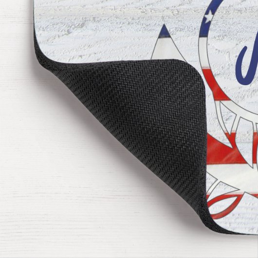 Anker der Wasserflagge auf Holz Mousepad (Ecke)