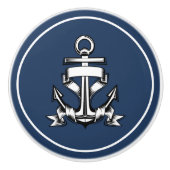 Anker des Blue Beach House Nautical Coastal Keramikknauf (Vorderseite)