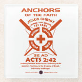 Anker des Glaubens Glasuntersetzer (Vorderseite)