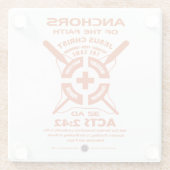 Anker des Glaubens Glasuntersetzer (Rückseite)