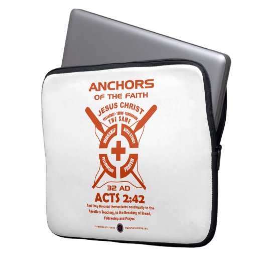 Anker des Glaubens Laptopschutzhülle (Vorderseite Links)