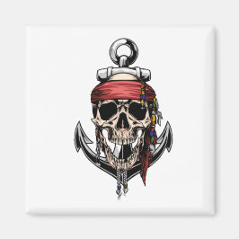Anker des Kreuzknochens Pirate Skull Magnet