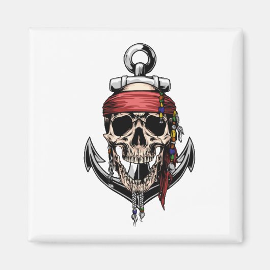 Anker des Kreuzknochens Pirate Skull Magnet (Vorne)