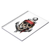Anker des Kreuzknochens Pirate Skull Notizblock (Linke Seite)