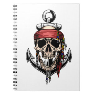 Anker des Kreuzknochens Pirate Skull Notizblock