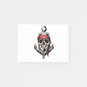 Anker des Kreuzknochens Pirate Skull Post-it Klebezettel