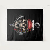 Anker des Kreuzknochens Pirate Skull Wandteppich (Vorderseite (Horizontal))