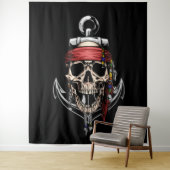 Anker des Kreuzknochens Pirate Skull Wandteppich (Beispiel)