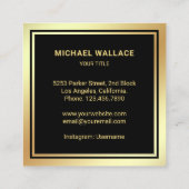 Anker des luxuriösen Black Gold Foil Nautical Rope Quadratische Visitenkarte (Rückseite)