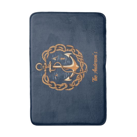 Anker des Nautical Golden Ship Badematte (Vorderseite Vertikal)