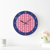 Anker des Red Blue Boat Anchor Große Wanduhr (Zuhause)