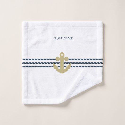 Anker des Schiffes, Seil Badhandtuch Set (Waschlappen)