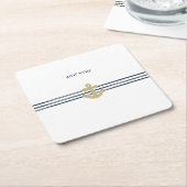 Anker des Schiffes, Seil Rechteckiger Pappuntersetzer (angewinkelt)